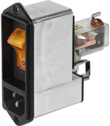 IEC-Eingangsfilter-C14, 50 bis 60 Hz, 10 A, 250 VAC, Flachstecker 6,3 mm, DF12.2973.7110.1