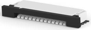 Steckverbinder, 12-polig, 1-reihig, RM 1 mm, SMD, Buchse, verzinnt, 1-84952-2