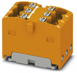 Verteilerblock, Push-in-Anschluss, 0,14-2,5 mm², 6-polig, 17.5 A, 6 kV, orange, 3002903