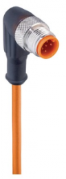 Sensor-Aktor Kabel, M12-Kabelstecker, abgewinkelt auf offenes Ende, 5-polig, 2 m, PVC, orange, 4 A, 934636116