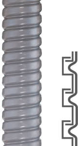 Spiral-Schutzschlauch, Innen-Ø 7 mm, Außen-Ø 10 mm, BR 25 mm, Metall/PVC, grau