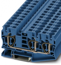 Durchgangsklemme, Federzuganschluss, 0,2-16 mm², 3-polig, 57 A, 8 kV, blau, 3035292
