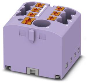 Verteilerblock, Push-in-Anschluss, 0,14-4,0 mm², 7-polig, 24 A, 6 kV, violett, 3273346