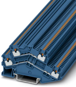 Doppelstockklemme, Push-in-Anschluss, 0,14-1,5 mm², 4-polig, 16 A, 6 kV, blau, 3214660