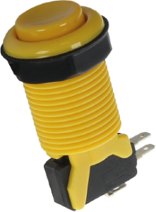 Druckschalter, gelb, unbeleuchtet, 3 A/250 V, Einbau-Ø 27.5 mm, BUTTON-YELLOW