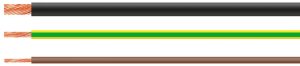 PVC-Schaltlitze, H07V-K, 10 mm², AWG 8, grün/gelb, Außen-Ø 6,8 mm