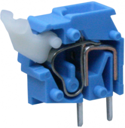 Leiterplattenklemme, 1-polig, RM 5 mm, 0,08-2,5 mm², 24 A, Käfigklemme, blau, 255-744