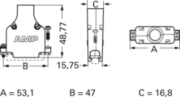D-Sub Steckverbindergehäuse, Größe: 3 (DB), gerade 180°, Kabel-Ø 6,48 bis 11,94 mm, Zinkdruckguss, silber, 5748676-3
