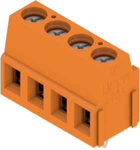 Leiterplattenklemme, 4-polig, RM 5.08 mm, 0,2-2,5 mm², 15 A, Schraubanschluss, orange, 9994130000