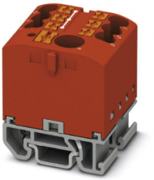 Verteilerblock, Push-in-Anschluss, 0,14-4,0 mm², 7-polig, 24 A, 8 kV, rot, 3274170