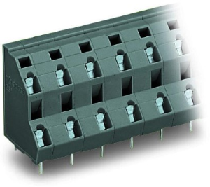Leiterplattenklemme, 12-polig, RM 10 mm, 0,08-2,5 mm², 21 A, Käfigklemme, grau, 736-706