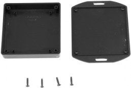ABS Miniatur-Gehäuse, (L x B x H) 80 x 80 x 15 mm, schwarz (RAL 9004), IP54, 1551XXFLBK
