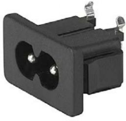Stecker C8, 2-polig, Snap-in, Leiterplattenanschluss, schwarz, 4300.0099
