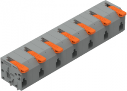 Leiterplattenklemme, 7-polig, RM 11.5 mm, 1,5 mm², 17.5 A, Push-in Käfigklemme, grau, 2601-1507