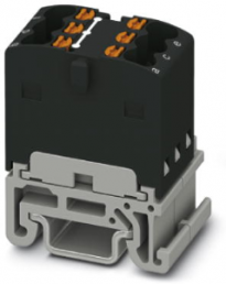 Verteilerblock, Push-in-Anschluss, 0,14-2,5 mm², 6-polig, 17.5 A, 6 kV, schwarz, 3002967
