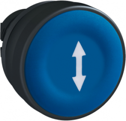 Drucktaster, tastend, Bund rund, blau, Frontring schwarz, Einbau-Ø 22 mm, ZB5AA651