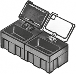 SMD-Box, schwarz/transparent, (L x B x T) 37 x 12 x 15 mm, N2-6-6-10-1LS