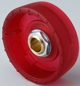 Drehknopf, 6.35 mm, Polycarbonat, rot, Ø 33 mm, H 14 mm, B8333633