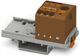 Verteilerblock, Push-in-Anschluss, 0,14-4,0 mm², 7-polig, 24 A, 8 kV, braun, 3273076