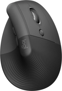 Logitech Maus LIFT, Bluetooth, USB (Bolt), grafitVertical, 4000 dpi, 6 Tasten, Rechtshänder