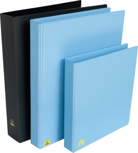 ESD-Ringbuch, DIN A4 antistatisch, Farbe hellblau, 2-Ring Bügelmechanik