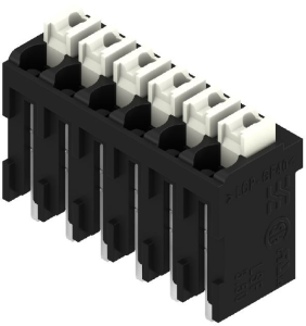 Leiterplattenklemme, 6-polig, RM 3.5 mm, 0,13-1,5 mm², 12 A, Federklemmanschluss, schwarz, 1870680000