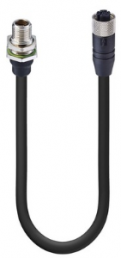 Sensor-Aktor Kabel, M12-Kabelstecker, gerade auf M12-Kabeldose, gerade, 8-polig, 5 m, PUR, schwarz, 0.5 A, 934966506