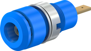 2 mm Buchse, Flachsteckanschluss, Einbau-Ø 8.6 mm, CAT III, blau, 65.9098-23