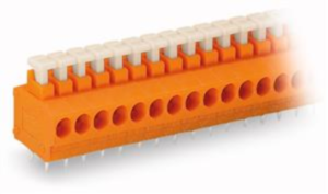 Leiterplattenklemme, 2-polig, RM 3.81 mm, 0,5-1,5 mm², 17.5 A, Push-in Käfigklemme, orange, 235-102