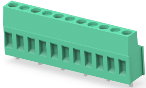 Leiterplattenklemme, 6-polig, RM 10 mm, 0,05-3 mm², 24 A, Käfigklemme, grün, 282858-6