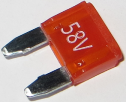 KFZ-Flachsicherung, 5 A, 58 V, orange, (L x B x H) 10.9 x 3.8 x 16 mm, 341124-58V