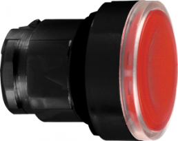 Drucktaster, tastend, Bund rund, rot, Frontring schwarz, Einbau-Ø 22 mm, ZB4BA487