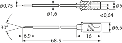 MICRO-PRUEF MPS 2 0,64 FT RT Hirschmann Test & Measurement Prüfspitzen, Tastköpfe Bild 2