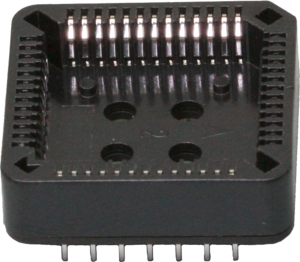 Chip-Fassung, 52-polig, RM 2.54 mm , CuSn-Legierung für PLCC