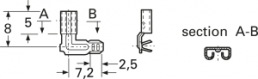 Unisolierte Flachsteckhülse, 2,8 x 0,5 mm, 0,5 bis 1,0 mm², AWG 22 bis 18, Messing, verzinnt, 3764W.67