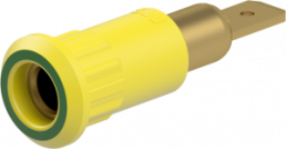 4 mm Buchse, Steckanschluss, Einbau-Ø 8.2 mm, gelb/grün, 64.3010-20