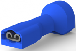 Isolierte Flachsteckhülse, 2,8 x 0,51 mm, 1,31 bis 2,08 mm², AWG 16 bis 14, Messing, verzinnt, blau, 3-520370-2