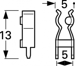 Sicherungshalter Clip, 5 x 20 mm, Leiterplattenmontage, 1056B.68
