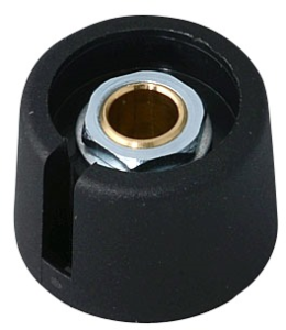 Drehknopf, 6 mm, Kunststoff, schwarz, Ø 23 mm, H 16 mm, A3023069
