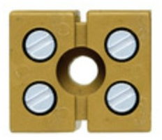 Klemmenleiste, 2-polig, 2,5 mm², Klemmstellen: 4, gelb, Schraubanschluss, 24 A