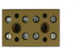 Klemmenleiste, 4-polig, 0,5-4,0 mm², Klemmstellen: 8, gelb, Schraubanschluss, 32 A