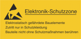 Warnschild, ESD-Logo mit Warnhinweis, (L x B) 148 x 297 mm, Kunststoff, 083.97-1-148X297-T
