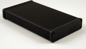 Aluminium Gehäuse, (L x B x H) 220 x 120 x 30 mm, schwarz (RAL 9005), IP54, 1455P2202BK