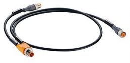 Sensor-Aktor Kabel, M12-Kabelstecker, gerade auf M12-Kabeldose, gerade, 5-polig, 0.15 m, PUR, schwarz, 4 A, 80871