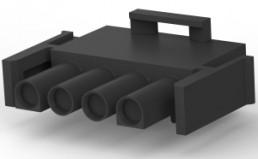Steckergehäuse, 4-polig, RM 6.35 mm, gerade, schwarz, 1-480702-9