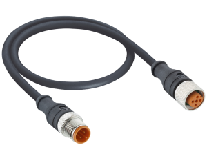 Sensor-Aktor Kabel, M12-Kabelstecker, gerade auf M12-Kabeldose, gerade, 4-polig, 0.6 m, PVC, schwarz, 4 A, 1210 1200 04 002 0,6M