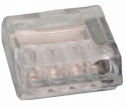 Verbindungsklemme, 5-polig, 1,0-2,5 mm², Klemmstellen: 12, transparent, Push-in-Drahtanschluss, 24 A