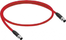 Sensor-Aktor Kabel, M12-Kabelstecker, gerade auf M12-Kabelstecker, gerade, 4-polig, 40 m, TPE, rot, 4 A, 934637513