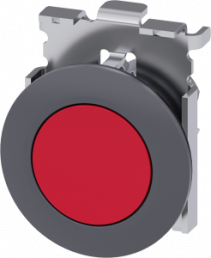 Drucktaster, unbeleuchtet, Bund rund, rot, Einbau-Ø 30.5 mm, 3SU1060-0JB20-0AA0