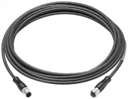 Sensor-Aktor Kabel, M12-Kabelstecker, gerade auf M12-Kabeldose, gerade, 4-polig, 5 m, TPE-U, schwarz, 6GT2891-4MH50